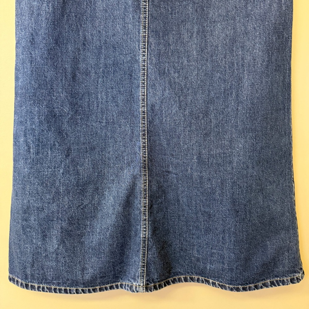 Vintage Tommy Hilfiger Jeans Y2K Cowgirl Denim Maxi Skirt Patch Pocket Size 14 - Picture 10 of 14